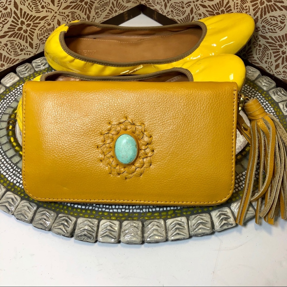 Women leather wristlet by Gipsy Soul/turquoise